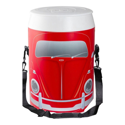 01 cooler termico 10 latas fusca vermelho