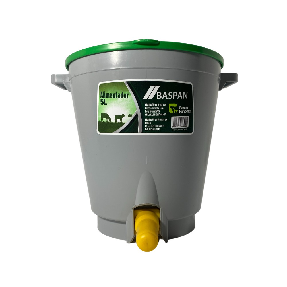 02 balde alimentador baspan com tampa 5 litros