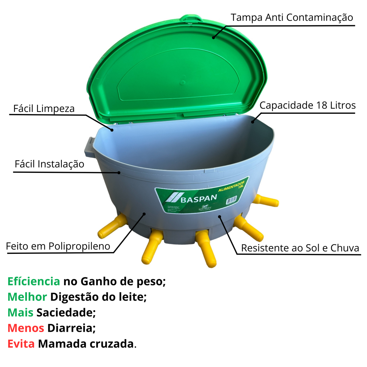 03 balde alimentador baspan com tampa 5 litros