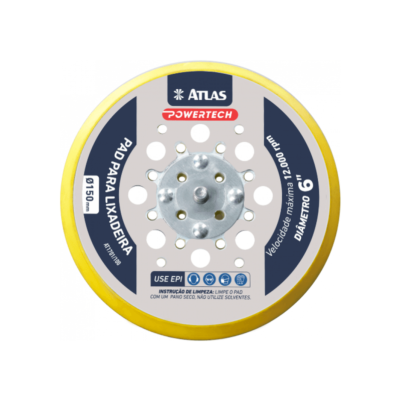 01 base pad para lixadeira 6 150mm at1701 100 atlas