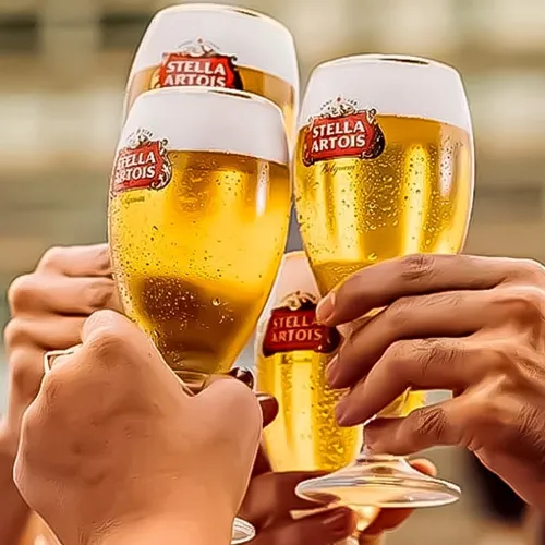 01 jogo 2 tacas de cerveja stella artois 250ml